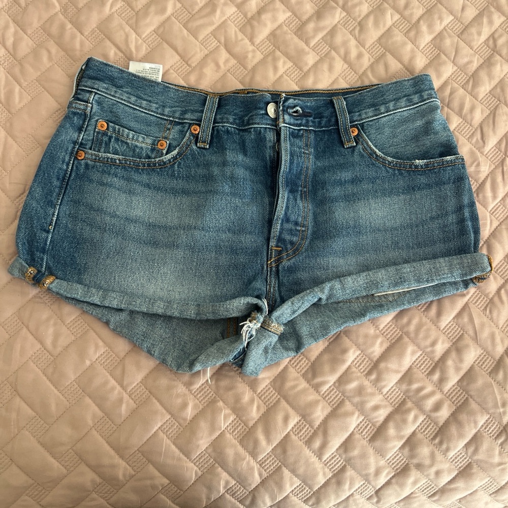 Denim Roll-Cuff Women’s Shorts - Blue